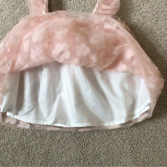 MINICLASIX STRAP TULLE DRESS/ LEGGING PANT WITH FLOWER APPLIQUÉS- SIZE 12 MONTHS - Picture 10 of 12